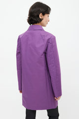Marni Purple Raw Hem Trench Coat