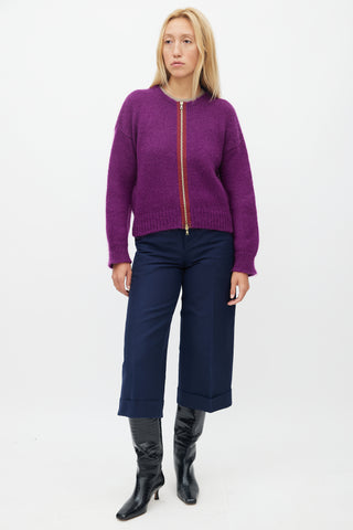 Marni Purple & Red Mohair Knit Sweater