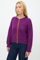 Marni Purple & Red Mohair Knit Sweater