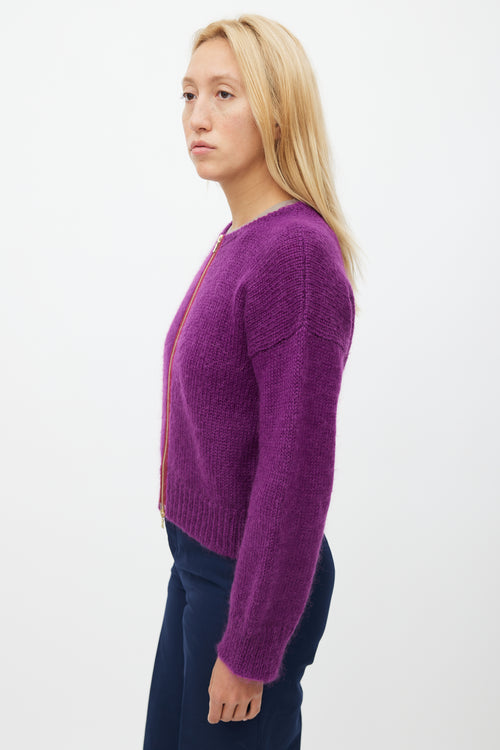 Marni Purple & Red Mohair Knit Sweater
