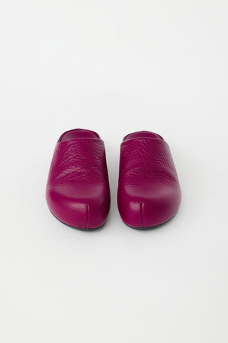Marni Purple Leather Fussbett Sabot Mule