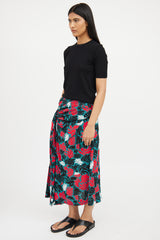 Marni Blue Multi Colour Tropic Gathered Skirt