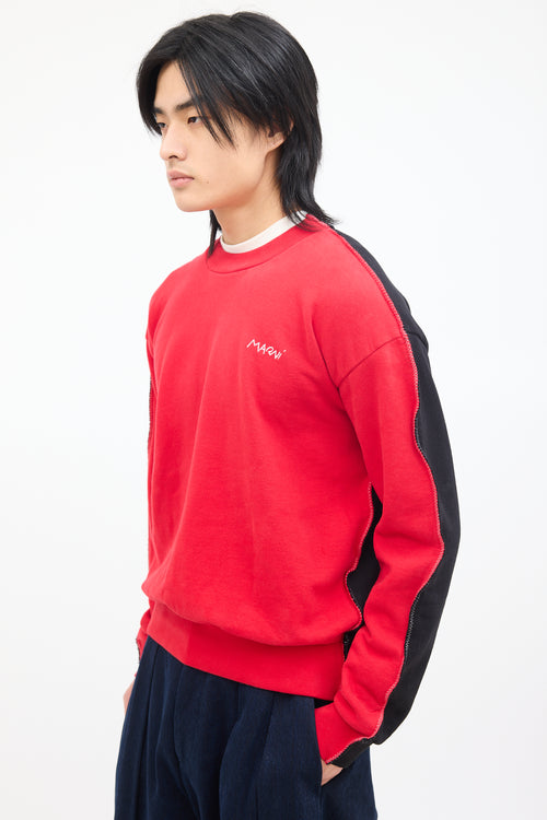 Marni Red & Black Stitched Trim Sweatshirt