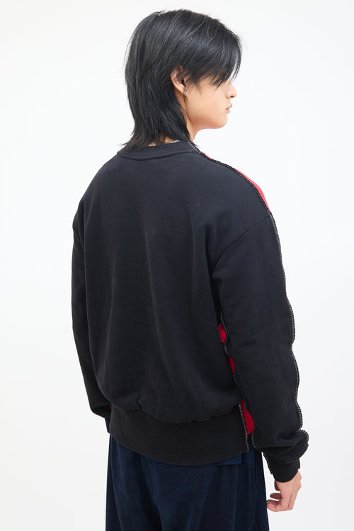 Marni Red & Black Stitched Trim Sweatshirt