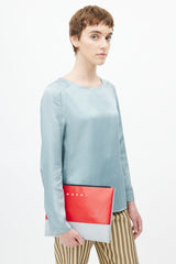 Marni Red & Grey Faux Leather Pouch