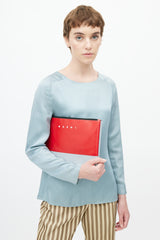 Marni Red & Grey Faux Leather Pouch