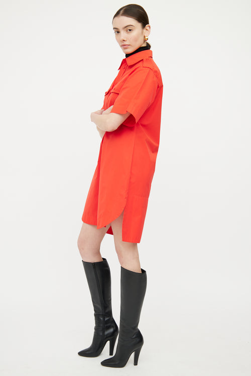 Marni Red Poplin Shirt Dress