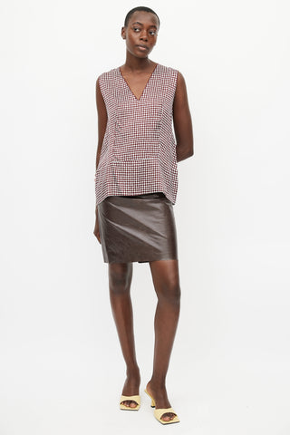 Marni Red & White Checker Print Tank