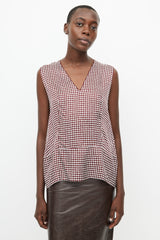 Marni Red & White Checker Print Tank