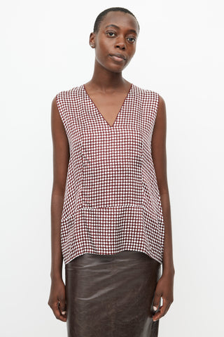 Marni Red & White Checker Print Tank