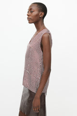 Marni Red & White Checker Print Tank