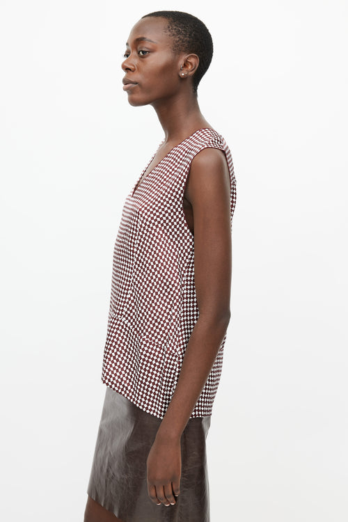 Marni Red & White Checker Print Tank