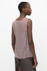 Marni Red & White Checker Print Tank