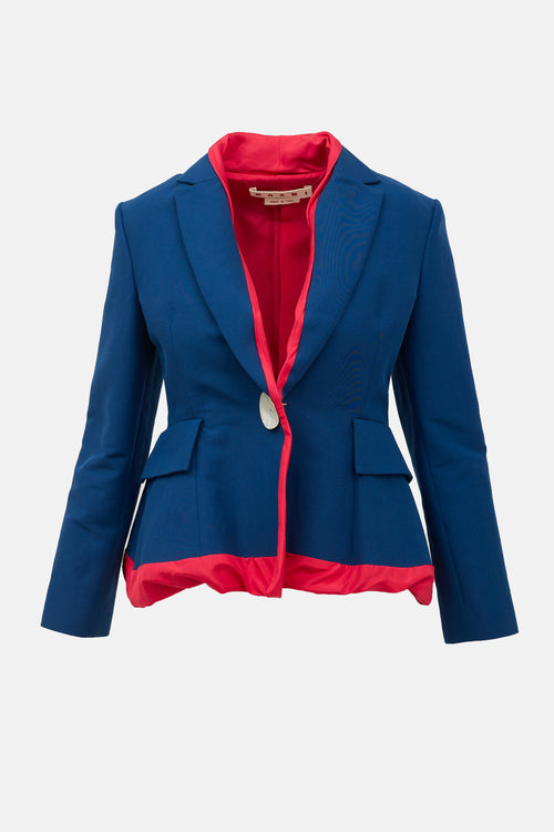 Marni Silk Peekaboo Color Block Blazer