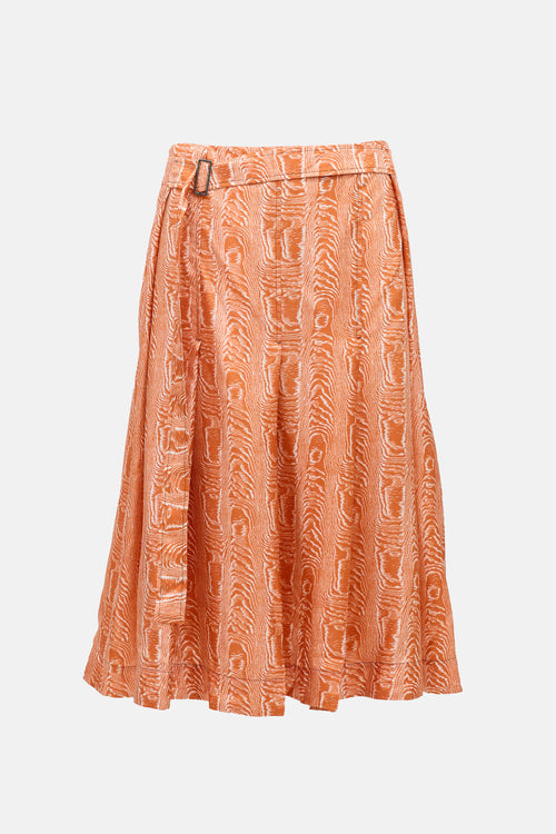 Marni Silk Satin Moiré Wrap Skirt