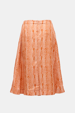 Marni Silk Satin Moiré Wrap Skirt
