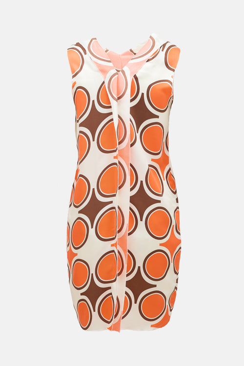 Marni Silk Twill Printed Shift Dress