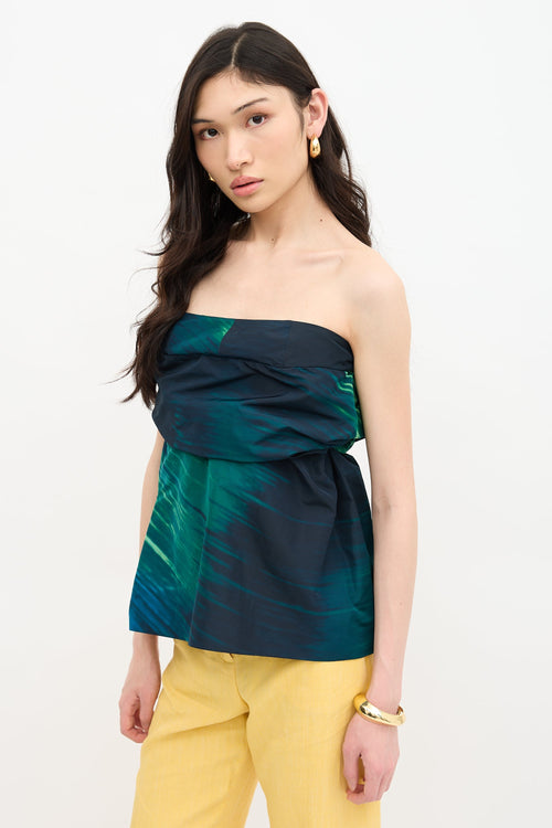 Marni Taffeta Printed Drape Top