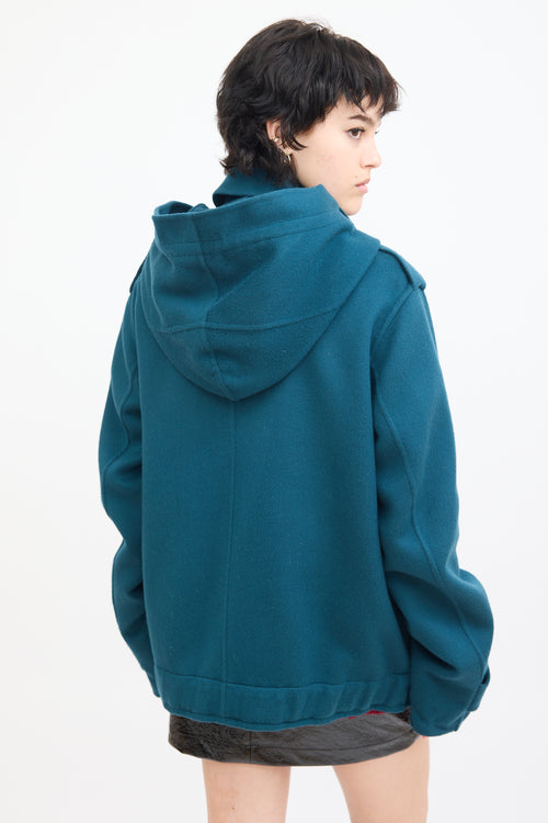 Marni Teal Wool & Cashmere Pea Coat