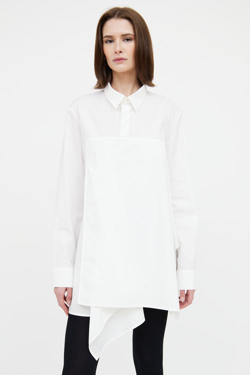 Marni White Draped Cotton Shirt