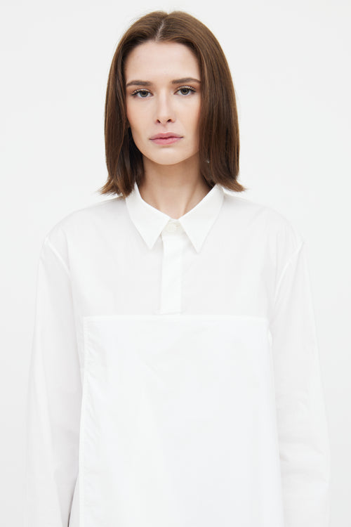 Marni White Draped Cotton Shirt