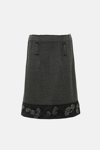 Marni Wool Beaded Hem Skirt