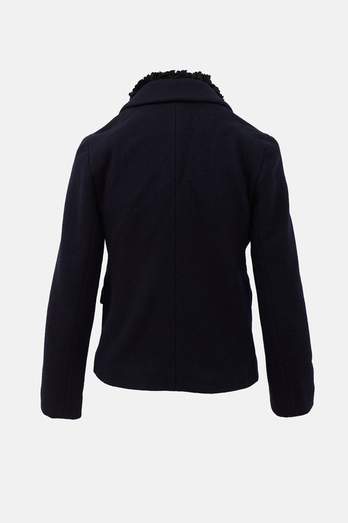 Marni Wool Ruffle Trim Jacket