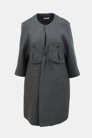 Marni Wool Collarless Coat