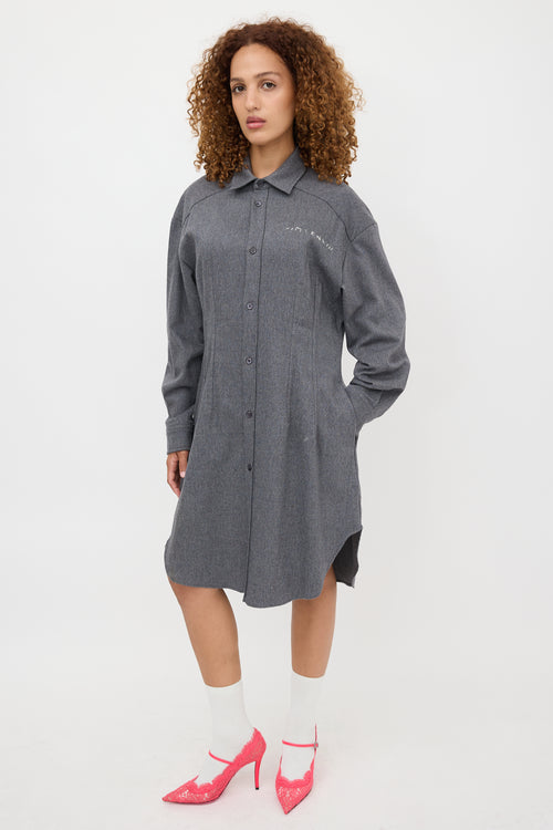 Marni Wool Logo Shirt Dress