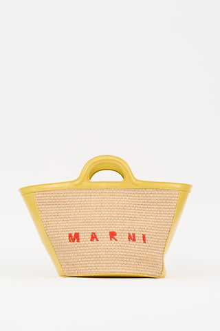 Marni Yellow & Beige Tropicalia Logo Tote Bag