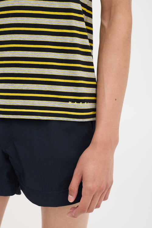 Marni Yellow & Multicolour Striped T-Shirt