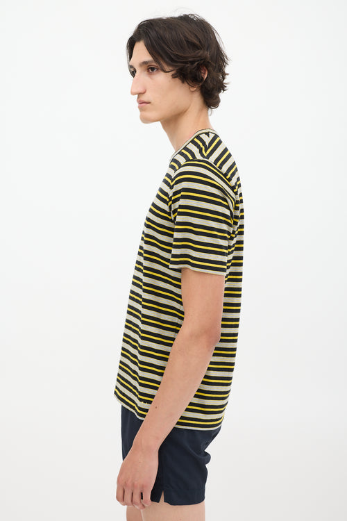 Marni Yellow & Multicolour Striped T-Shirt