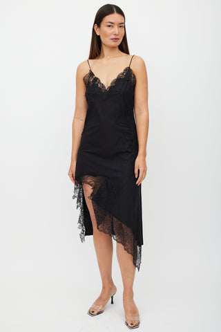 Marques Almeida Black Lace Asymmetrical Dress