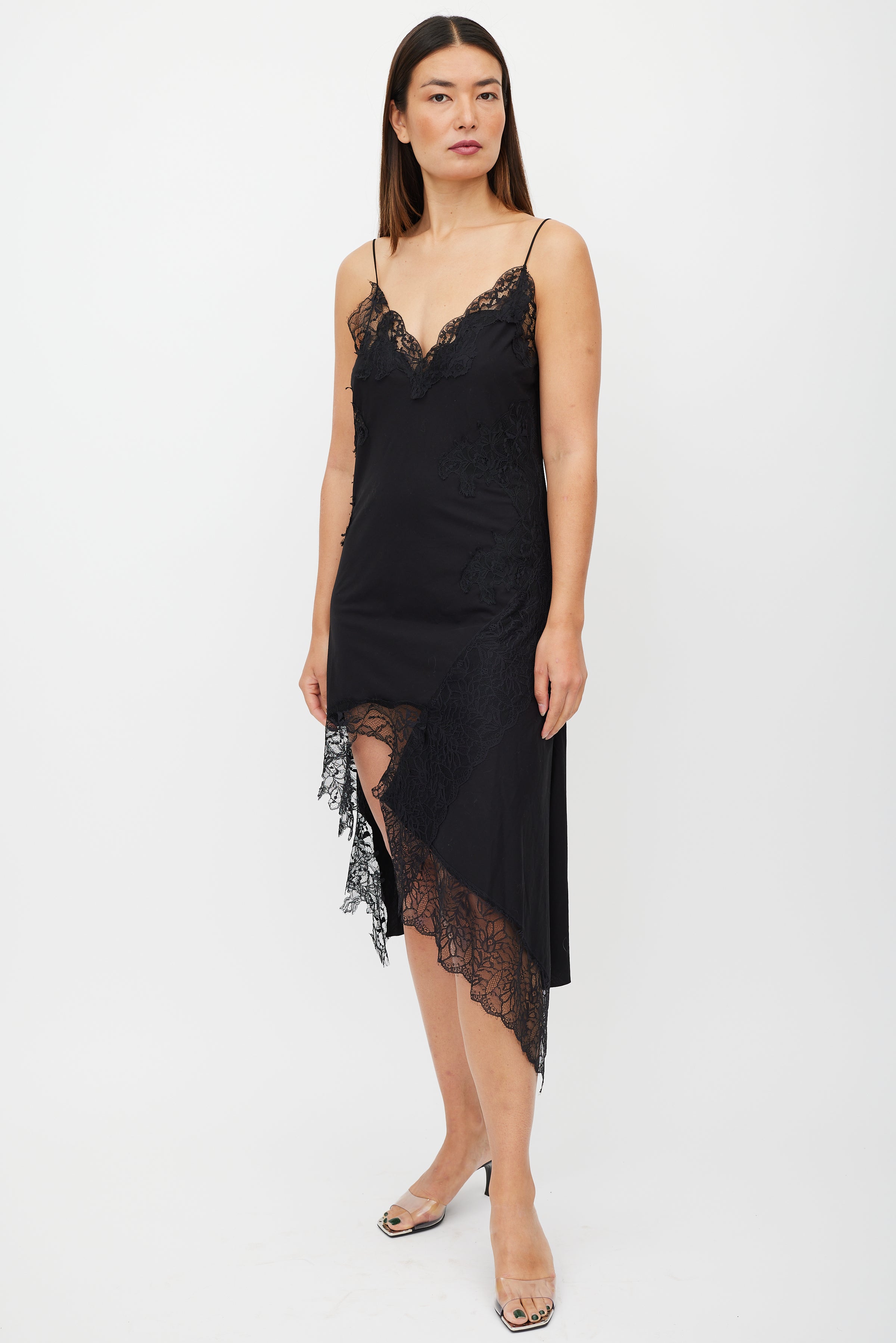 Marques Almeida // Black Lace Asymmetrical Dress VSP Consignment Marques Almeida // Black Lace Asymmetrical Dress VSP Consignment