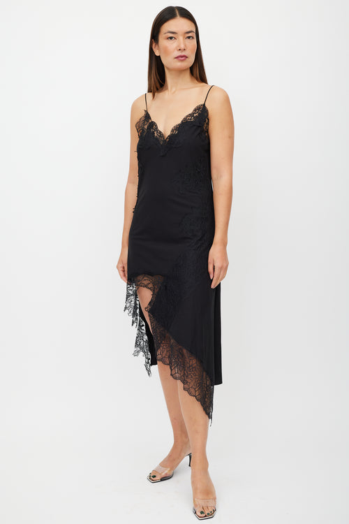 Marques Almeida Black Lace Asymmetrical Dress