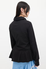 Marques Almeida Black Ruffled Wrap Shirt