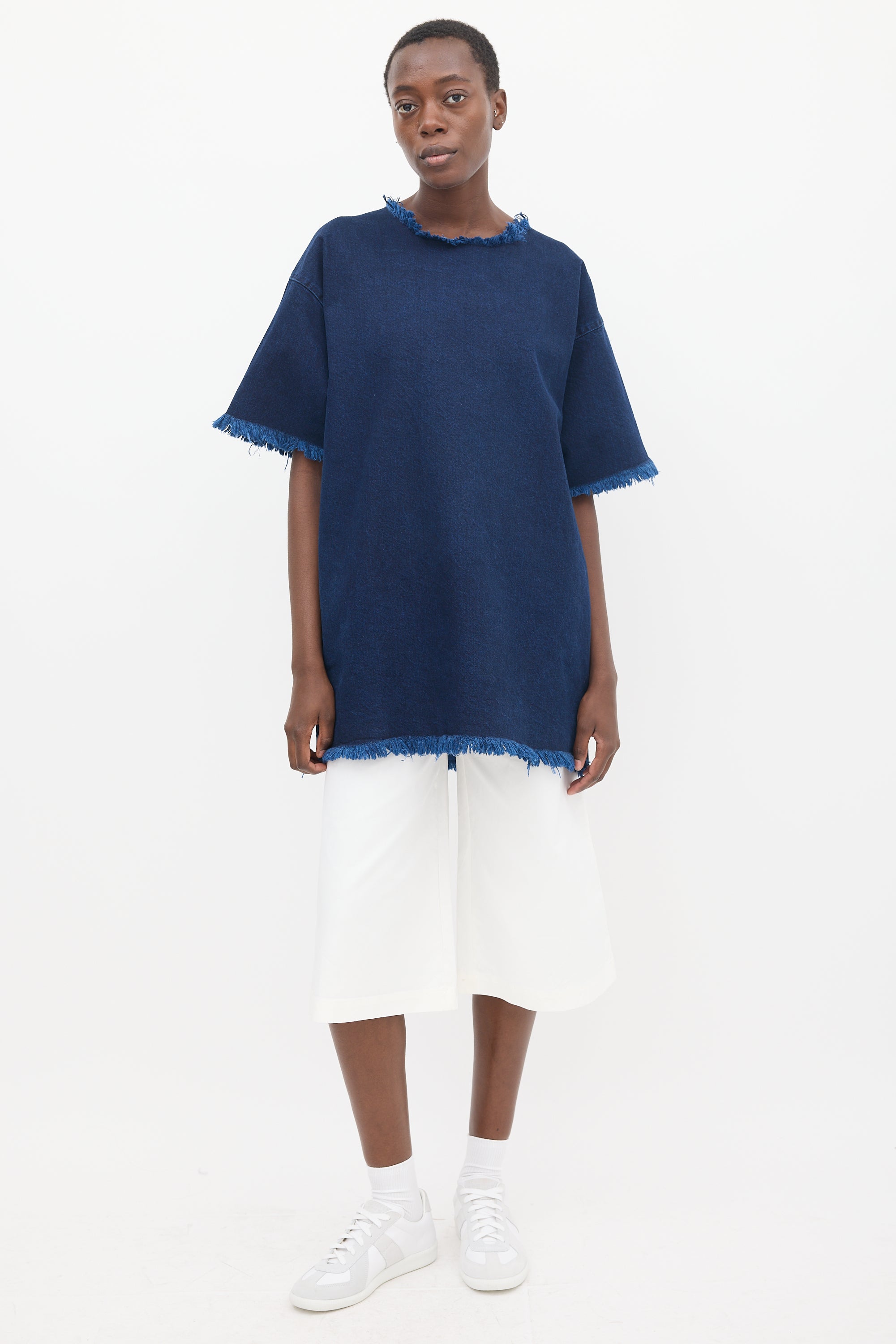Marques Almeida // Blue Distressed Denim T-Shirt Dress – VSP Consignment