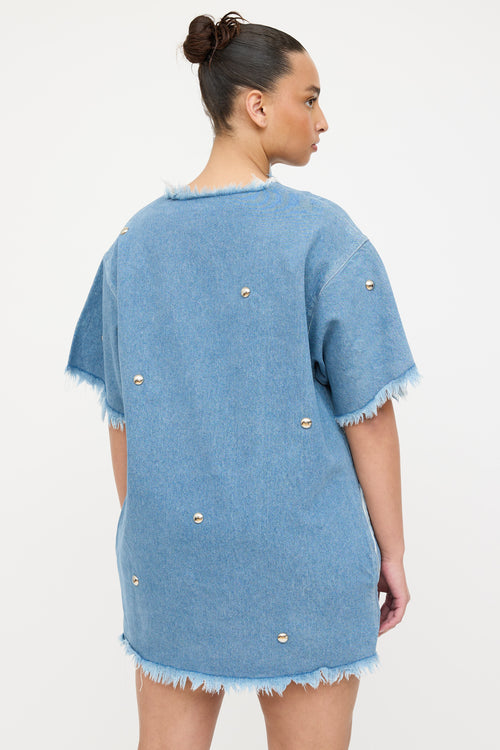 Marques Almeida Denim Studded Distressed Dress