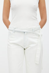 Marques Almeida White Wide Raw Edge Cuffed Jeans