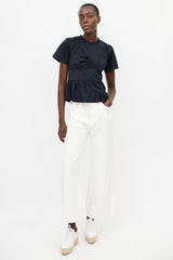 Marques'Almeida Black Gathered Panel T-Shirt