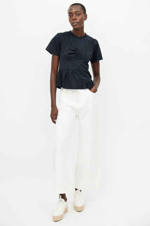 Marques'Almeida Black Gathered Panel T-Shirt