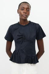 Marques'Almeida Black Gathered Panel T-Shirt