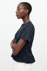 Marques'Almeida Black Gathered Panel T-Shirt