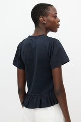 Marques'Almeida Black Gathered Panel T-Shirt
