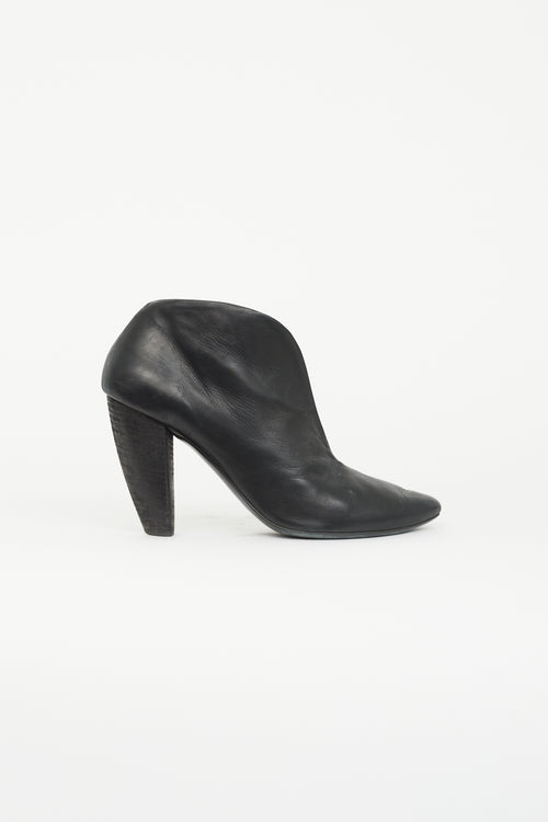 Marsèll Black Leather Cutout Boot