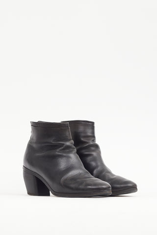 Marsèll Black Leather Sculptural Heel Boot