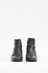 Marsèll Black Leather Sculptural Heel Boot