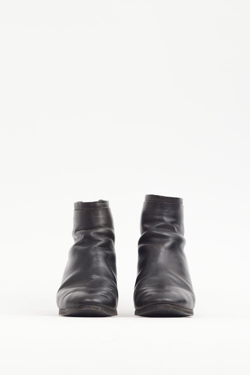 Marsèll Black Leather Sculptural Heel Boot