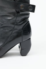  Black Leather & Sock Boot