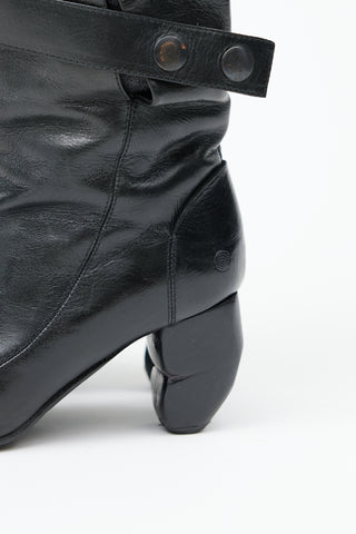  Black Leather & Sock Boot